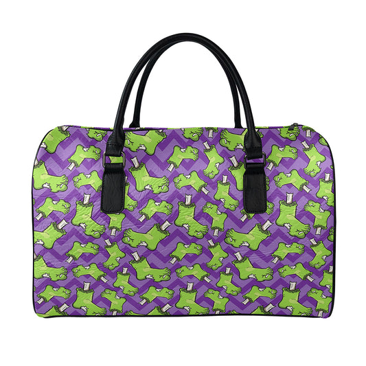 Zombie Foot Pattern Print Leather Duffle Bag