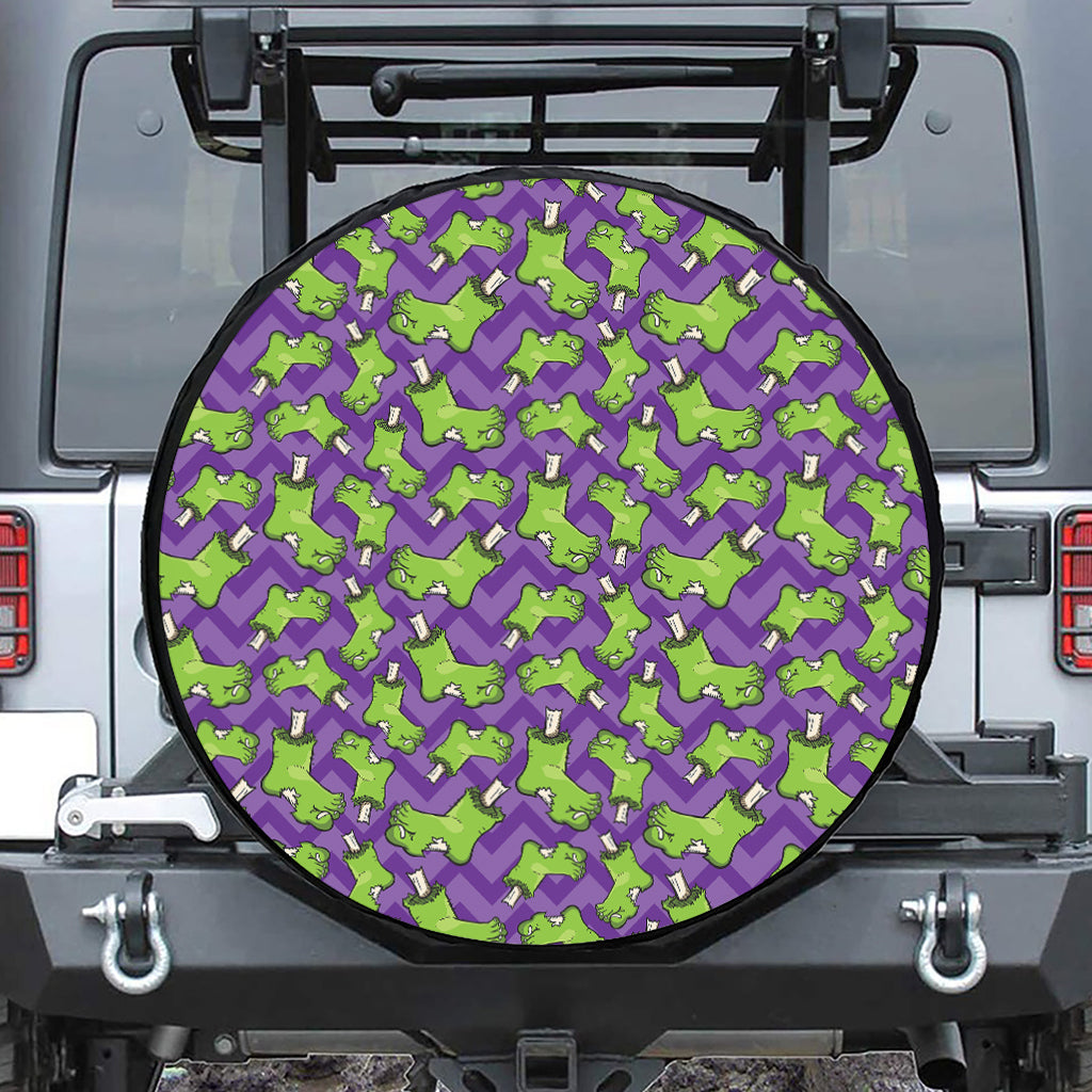 Zombie Foot Pattern Print Leather Spare Tire Cover