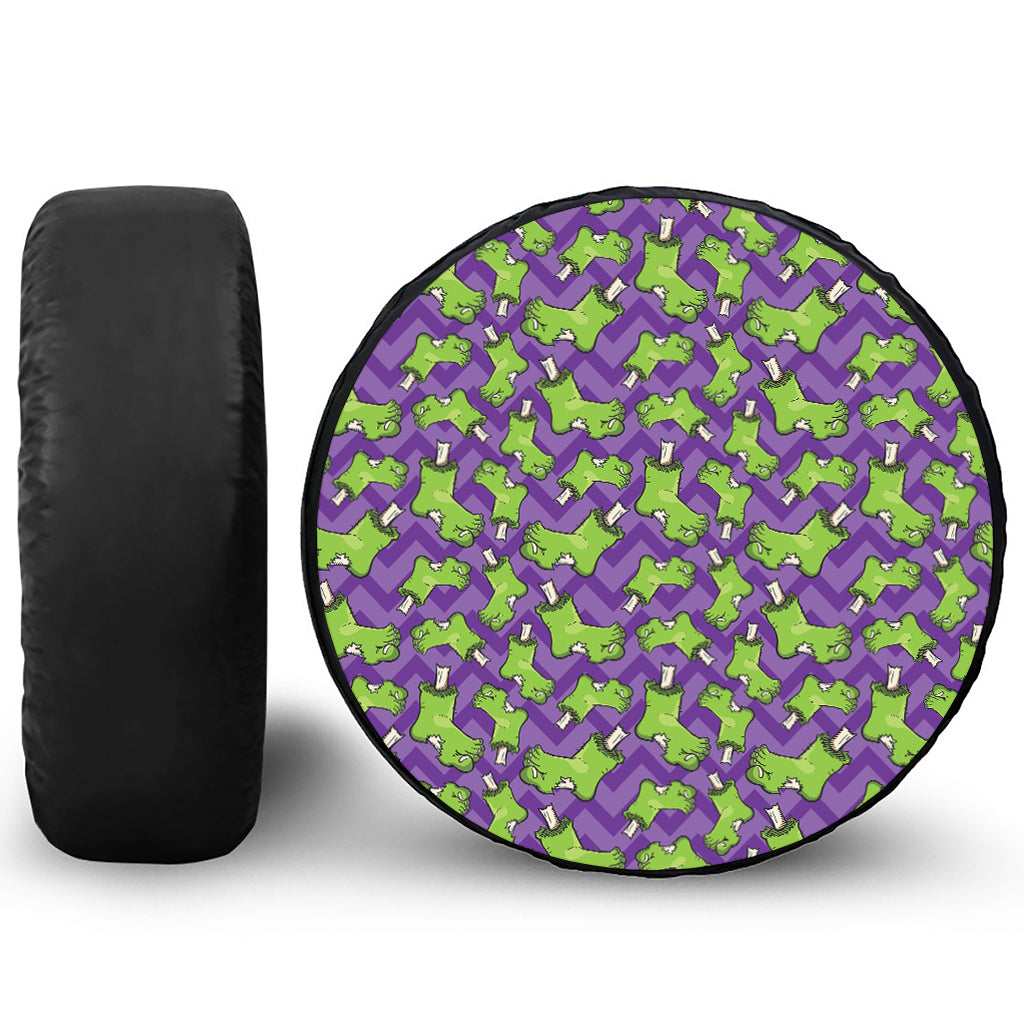 Zombie Foot Pattern Print Leather Spare Tire Cover