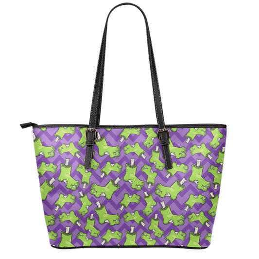 Zombie Foot Pattern Print Leather Tote Bag
