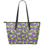Zombie Foot Pattern Print Leather Tote Bag