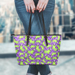 Zombie Foot Pattern Print Leather Tote Bag