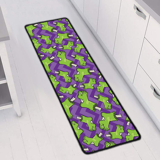 Zombie Foot Pattern Print Long Kitchen Mat