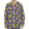 Zombie Foot Pattern Print Long Sleeve Baseball Jersey