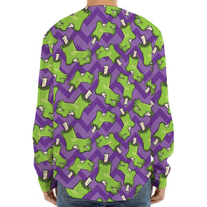 Zombie Foot Pattern Print Long Sleeve Baseball Jersey