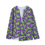 Zombie Foot Pattern Print Long Sleeve Short Coat
