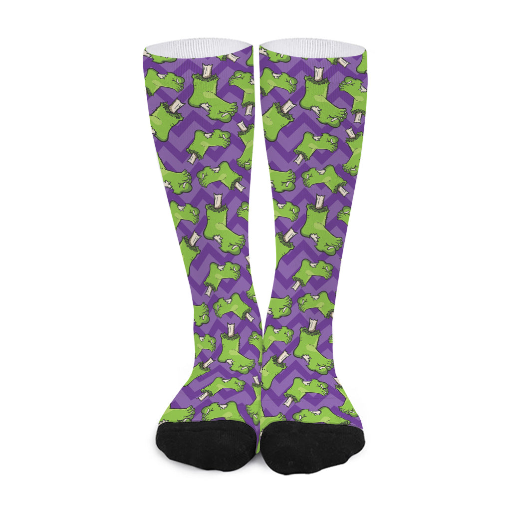 Zombie Foot Pattern Print Long Socks