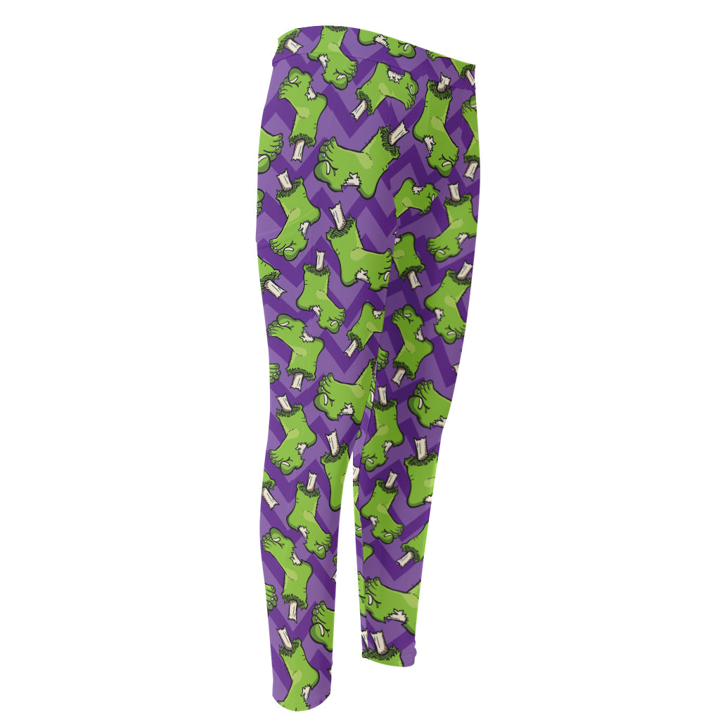 Zombie Foot Pattern Print Men's Compression Pants