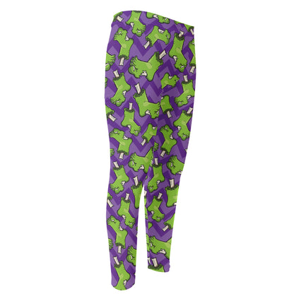 Zombie Foot Pattern Print Men's Compression Pants