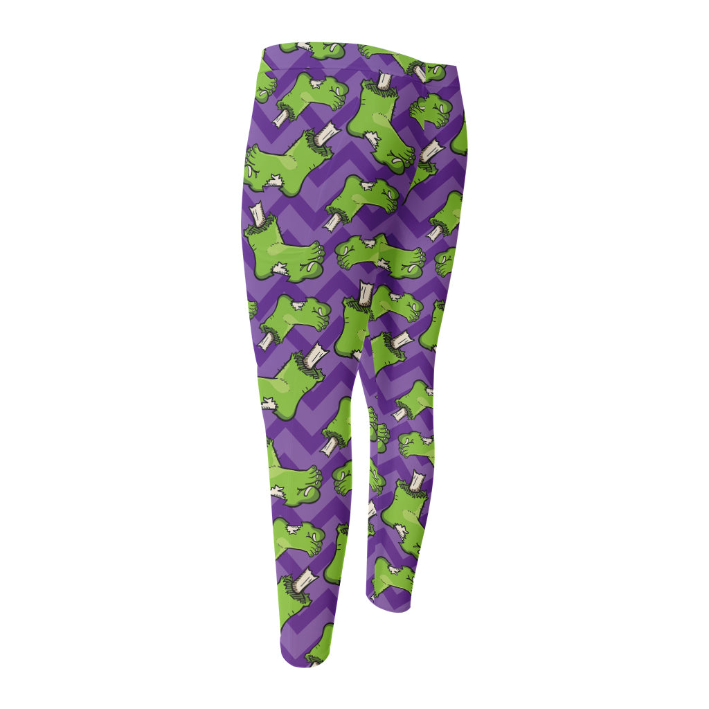 Zombie Foot Pattern Print Men's Compression Pants