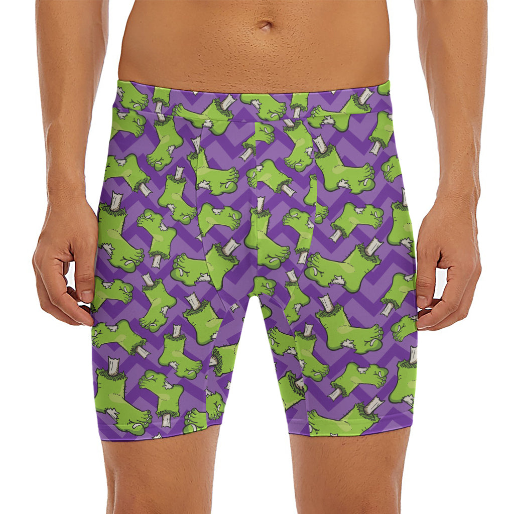 Zombie Foot Pattern Print Men's Long Boxer Briefs