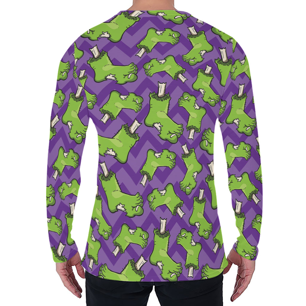 Zombie Foot Pattern Print Men's Long Sleeve T-Shirt