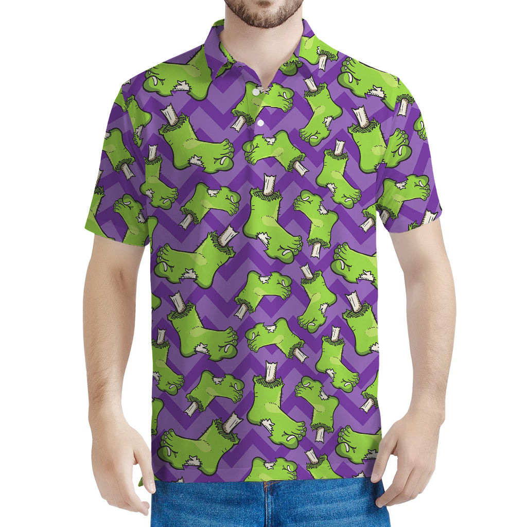 Zombie Foot Pattern Print Men's Polo Shirt