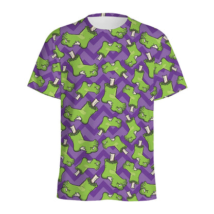 Zombie Foot Pattern Print Men's Sports T-Shirt