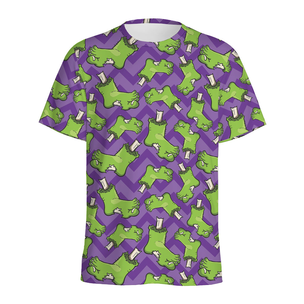 Zombie Foot Pattern Print Men's Sports T-Shirt