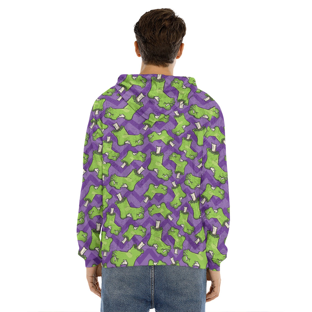 Zombie Foot Pattern Print Men's Velvet Pullover Hoodie