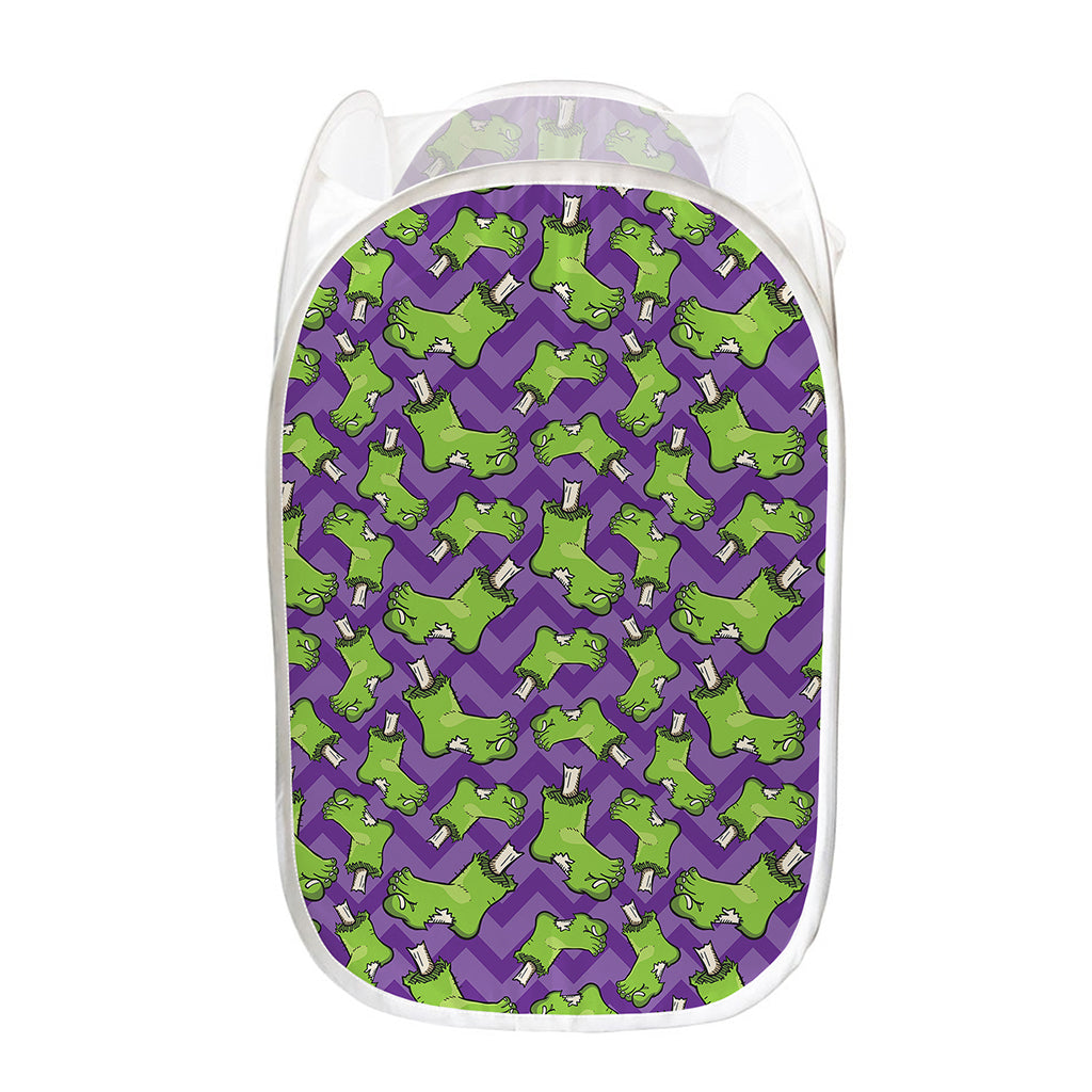 Zombie Foot Pattern Print Mesh Laundry Hamper
