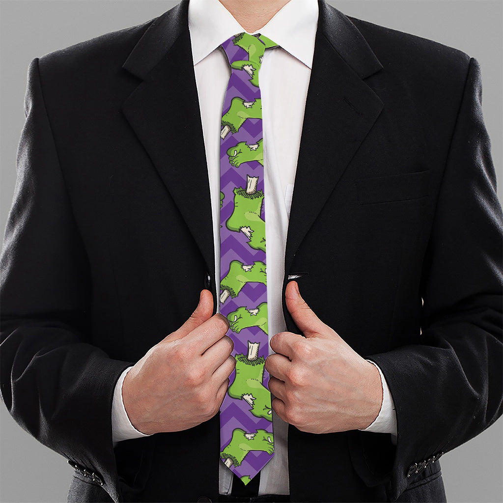 Zombie Foot Pattern Print Necktie