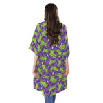 Zombie Foot Pattern Print Open Front Beach Cover Up
