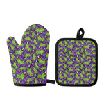 Zombie Foot Pattern Print Oven Mitt And Pot Holder Set