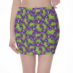 Zombie Foot Pattern Print Pencil Mini Skirt