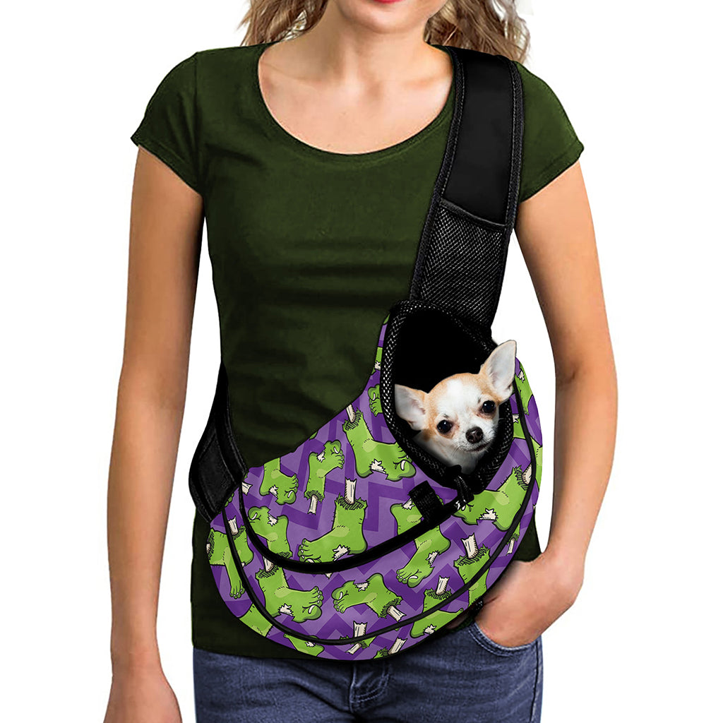Zombie Foot Pattern Print Pet Sling Carrier