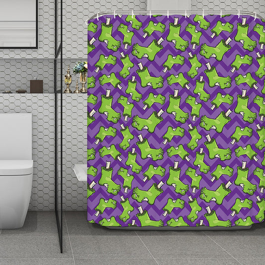 Zombie Foot Pattern Print Polyester Shower Curtain