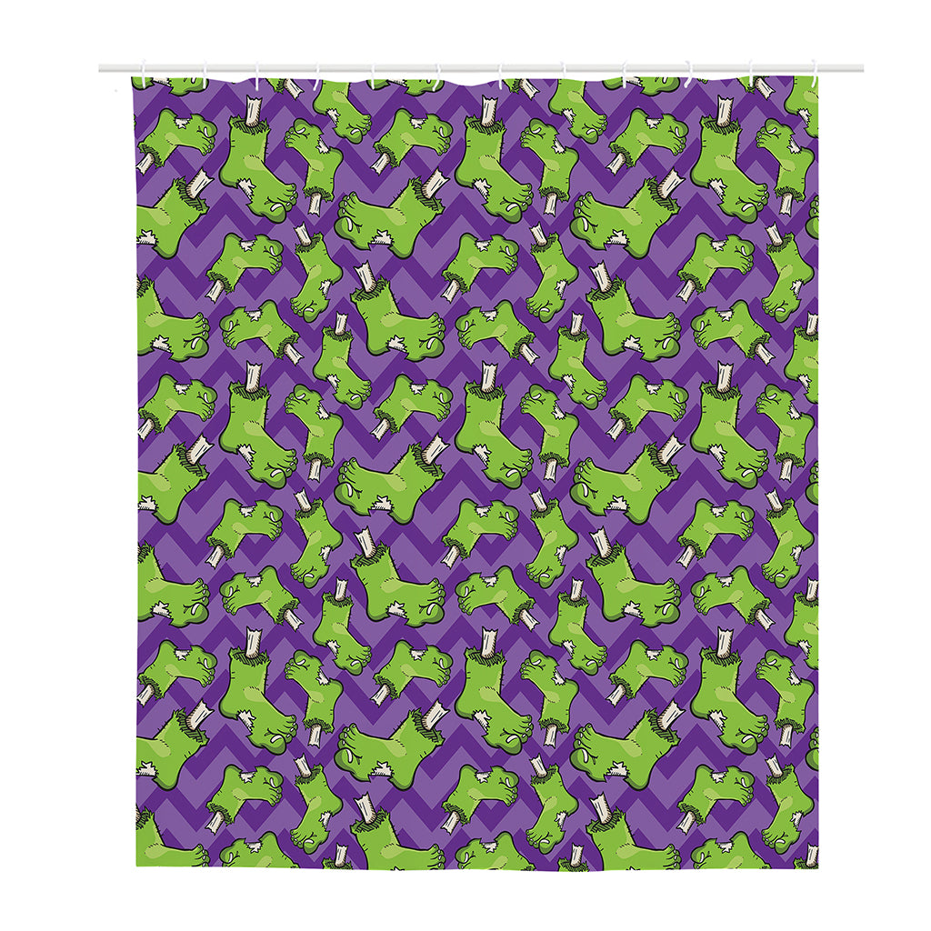 Zombie Foot Pattern Print Polyester Shower Curtain