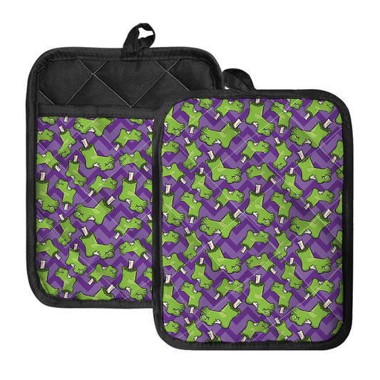 Zombie Foot Pattern Print Pot Holders With Pocket