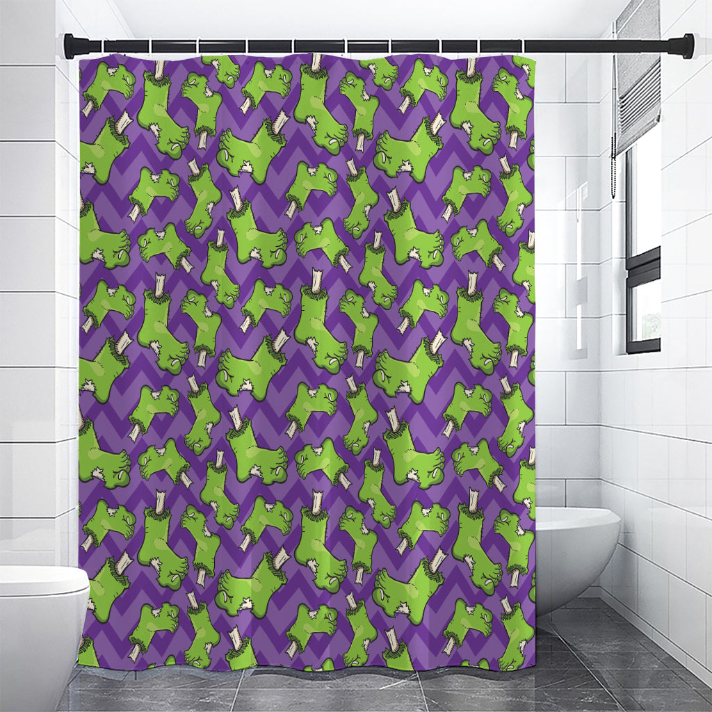 Zombie Foot Pattern Print Premium Shower Curtain