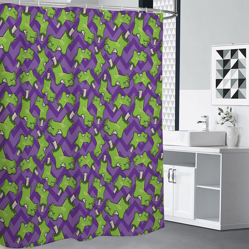 Zombie Foot Pattern Print Premium Shower Curtain