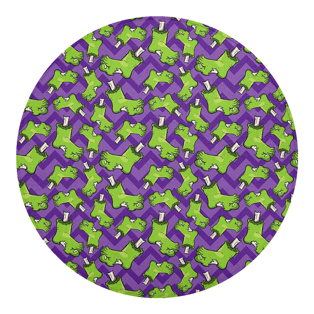 Zombie Foot Pattern Print Round Blanket