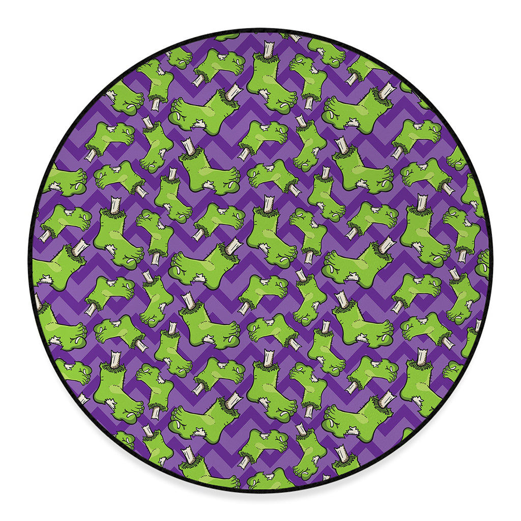 Zombie Foot Pattern Print Round Floor Mat