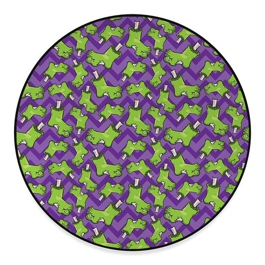 Zombie Foot Pattern Print Round Floor Mat