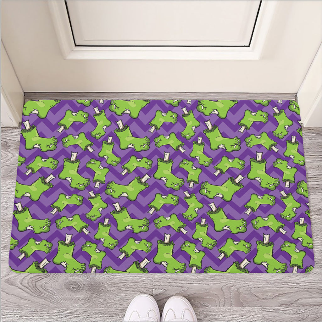 Zombie Foot Pattern Print Rubber Doormat