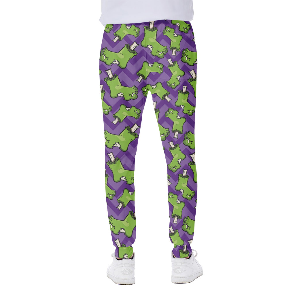 Zombie Foot Pattern Print Scuba Joggers