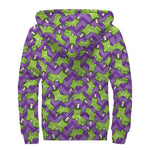 Zombie Foot Pattern Print Sherpa Lined Zip Up Hoodie