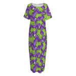 Zombie Foot Pattern Print Short Sleeve Long Nightdress