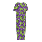 Zombie Foot Pattern Print Short Sleeve Long Nightdress