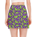 Zombie Foot Pattern Print Side Slit Mini Skirt
