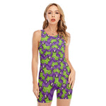 Zombie Foot Pattern Print Sleeveless One Piece Swimsuit