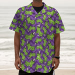Zombie Foot Pattern Print Textured Short Sleeve Shirt