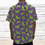 Zombie Foot Pattern Print Textured Short Sleeve Shirt