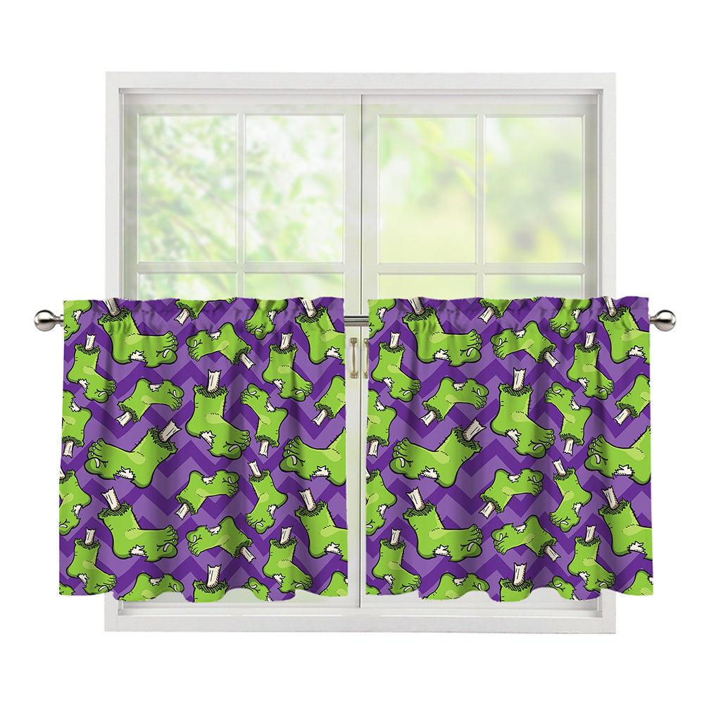 Zombie Foot Pattern Print Tier Curtains