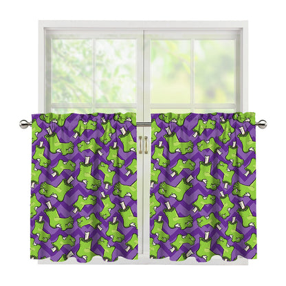 Zombie Foot Pattern Print Tier Curtains
