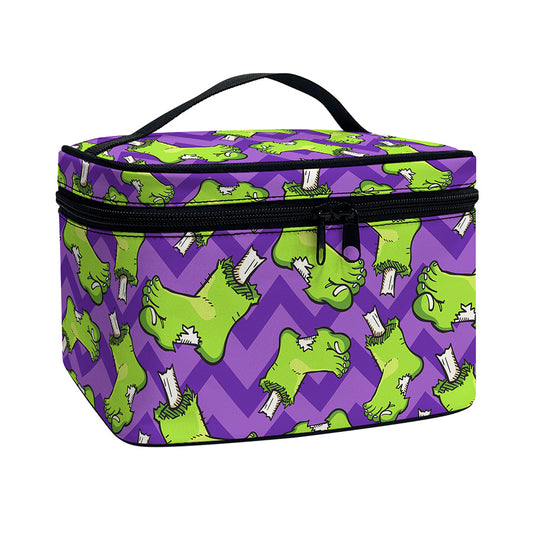 Zombie Foot Pattern Print Travel Makeup Bag