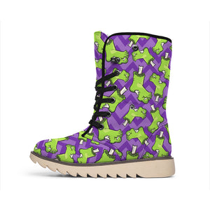 Zombie Foot Pattern Print Winter Boots