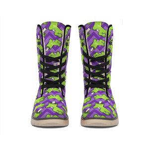 Zombie Foot Pattern Print Winter Boots