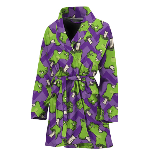 Zombie Foot Pattern Print Women's Bathrobe