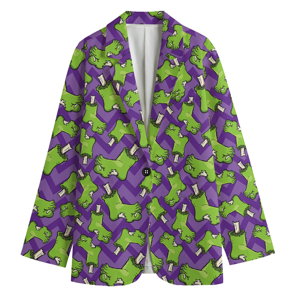 Zombie Foot Pattern Print Women's Cotton Blazer